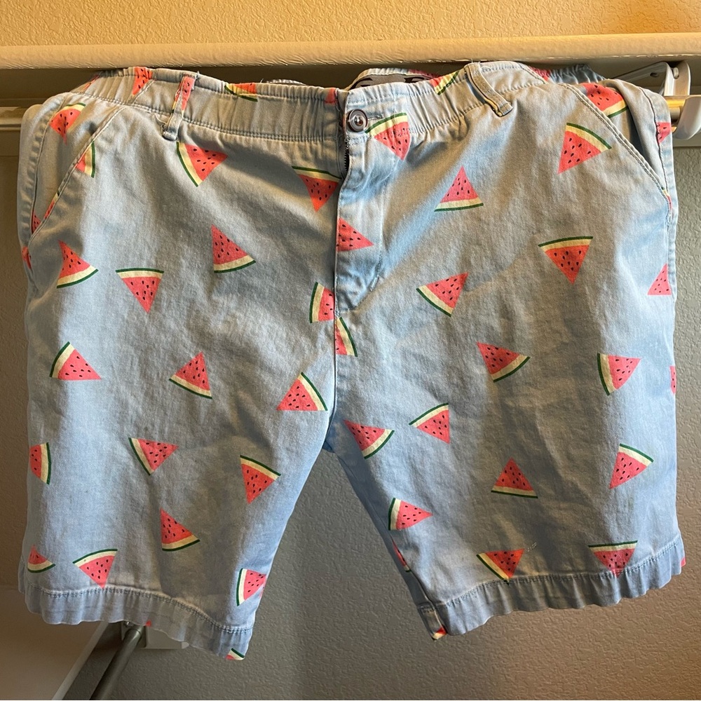 George Light Blue Watermelon Print Men's Athletic Shorts